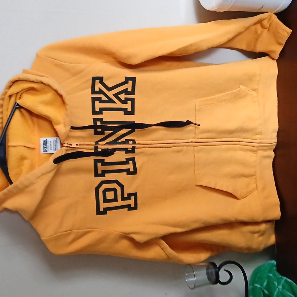 PINK Hoodie Yellow S